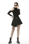 Punk rock locomotive irreqular pleated skirt KW195