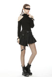 Punk rock locomotive irreqular pleated skirt KW195