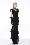 Gothic mermaid lace hollow out maxi skirt KW198