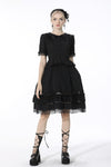 Black lolita cross side hollow out skirt KW199