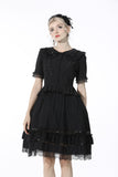 Black lolita cross side hollow out skirt KW199