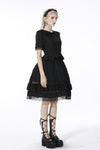 Black lolita cross side hollow out skirt KW199