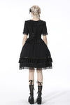 Black lolita cross side hollow out skirt KW199