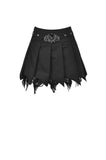 Punk skull tattered pleated mini skirt  KW203