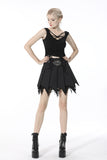 Punk skull tattered pleated mini skirt  KW203