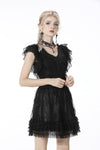 Black lolita lace layered trim mini skirt KW206