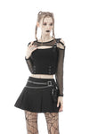 Punk rock pleated mini skirt with bag KW209