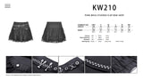 Punk mesh studded flap mini skirt KW210