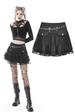 Punk mesh studded flap mini skirt KW210