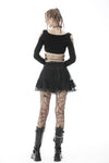 Punk mesh studded flap mini skirt KW210