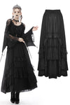 Gothic vintage frilly chiffon long skirt KW216