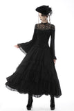 Gothic vintage frilly chiffon long skirt KW216