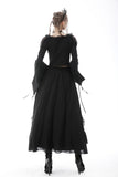 Gothic vintage frilly chiffon long skirt KW216