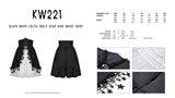 Black white lolita frilly star high waist skirt KW221