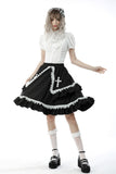 Black lolita white ruffle doll skirt KW223