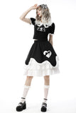 Black white lolita frilly chocolate heart skirt KW226