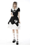 Black white lolita frilly chocolate heart skirt KW226