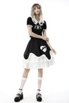 Black white lolita frilly chocolate heart skirt KW226