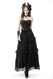 Gothic ruffle lace long skirt KW227