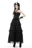 Gothic ruffle lace long skirt KW227