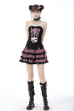 Magic cat plaid layered frilly mini skirt KW233