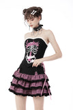 Magic cat plaid layered frilly mini skirt KW233