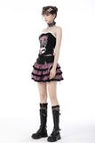 Magic cat plaid layered frilly mini skirt KW233