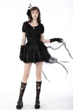 Gothic luxe lace tail high low tunic skirt KW242