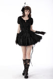 Gothic luxe lace tail high low tunic skirt KW242