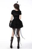 Gothic luxe lace tail high low tunic skirt KW242