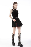 Punk rock high waist pleated hiding red plaid mini skirt KW246