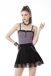 Rock girl studded pleated net mini skirt KW248