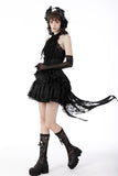 Gothic luxe frilly tail high low tunic skirt KW249