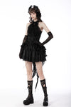 Gothic luxe frilly tail high low tunic skirt KW249