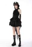 Gothic luxe frilly tail high low tunic skirt KW249