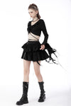 Punk locomotive side zip ragged frilly skirt KW250