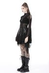 Punk rock lace up shiny PU lace skirt KW258