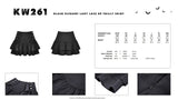 Black elegant lady lace up frilly skirt KW261