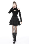 Black elegant lady lace up frilly skirt KW261