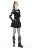 Black elegant lady lace up frilly skirt KW261