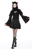 Black elegant lady lace up frilly skirt KW261