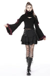 Black elegant lady lace up frilly skirt KW261