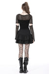 Black elegant lady lace up frilly skirt KW261