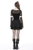 Black elegant lady lace up frilly skirt KW261