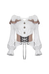 Steampunk off-shoulders bandage waist T-shirt top TW246 - Gothlolibeauty