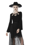 Black three hollow on chest big sleeves T-shirt TW262 - Gothlolibeauty