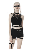 Punk net splicing midriff-baring top T-shirt TW266 - Gothlolibeauty