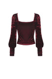 Gorgeous wine red diamond velvet top TW316