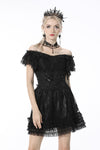 Gothic sexy lace ruffle short sleeves top TW319