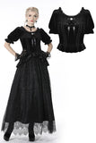 Gothic round neck short sleeves velvet top TW320